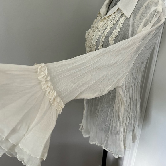 Studio 1940 Blouse Women’s 22/24W Y2K Sheer Ruffle Fairy Ethereal Cottagecore. - Picture 14 of 16